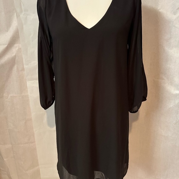 Lulu's Black Sheer Sleeve Dress - Picture 2 of 5